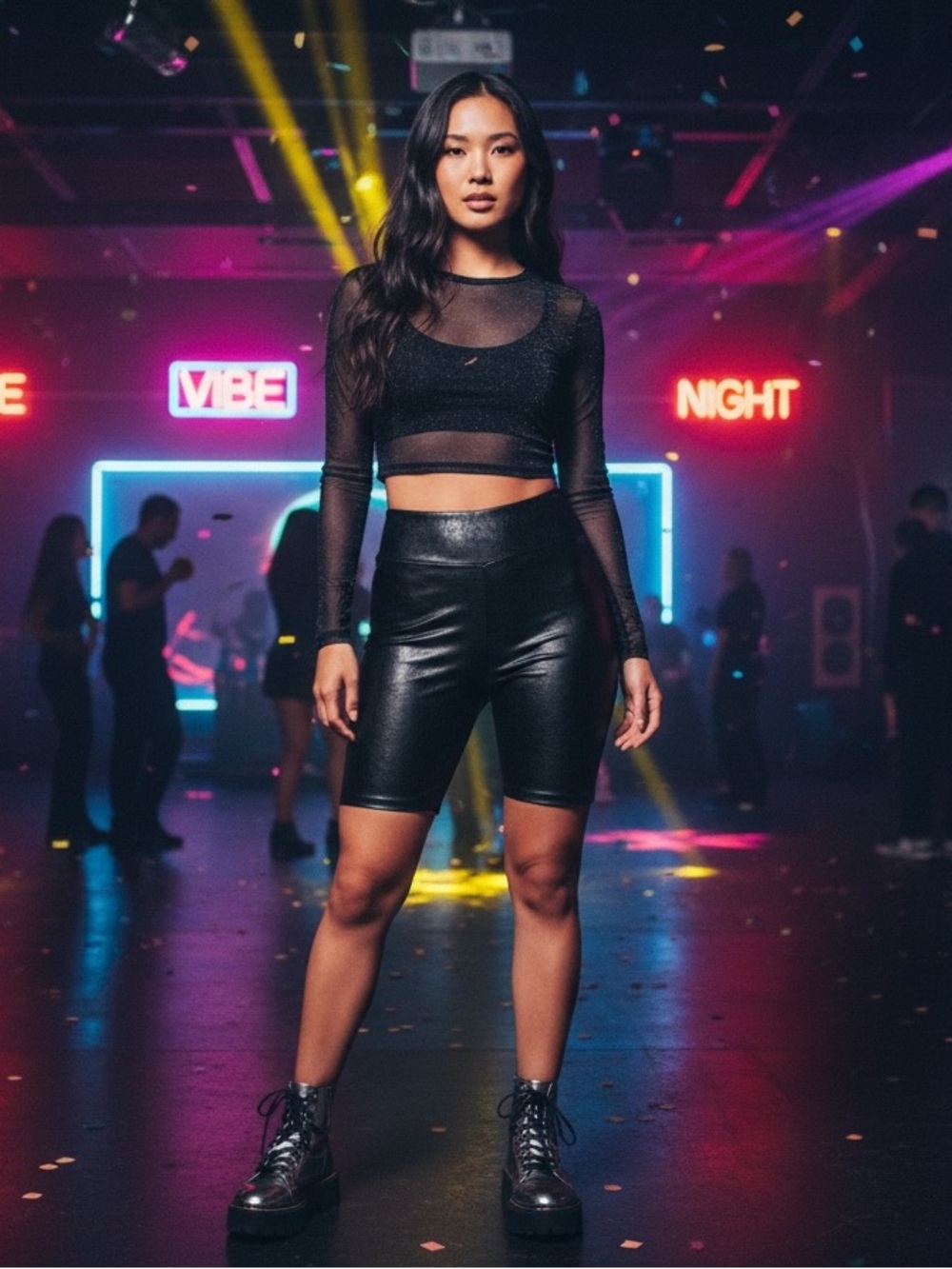 Black Tape_ Glossy Black Bike Shorts